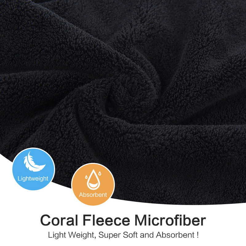 2022. aasta kuum soodusmüük Super imav mikrokiust juukserätik Turban Spa peakuivatuskork naistele 25cmx65cm 2 pakk must