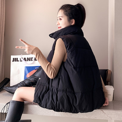 Női őszi mellény a hétköznapokra, magas gallérral és cipzárral