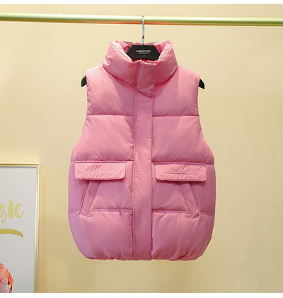 Női őszi mellény a hétköznapokra, magas gallérral és cipzárral