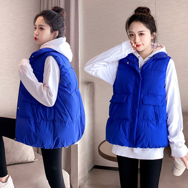 Női őszi mellény a hétköznapokra, magas gallérral és cipzárral