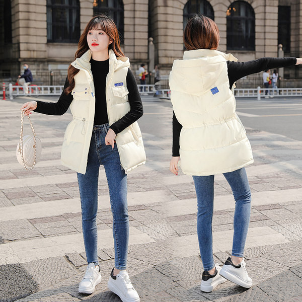 Vesta casual dama cu gluga si buzunare