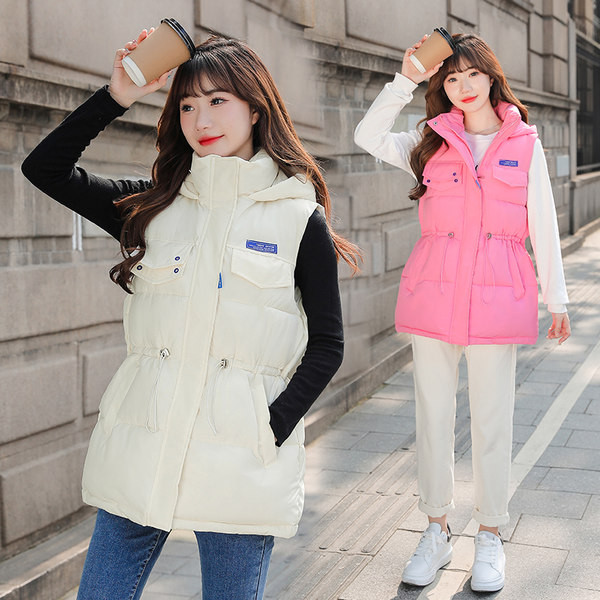 Vesta casual dama cu gluga si buzunare