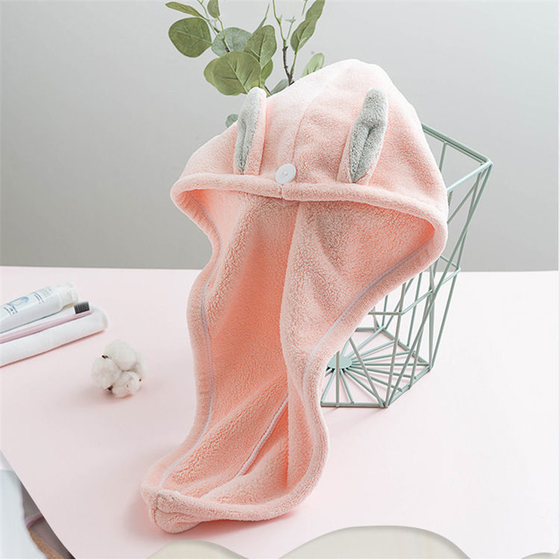 Drăguț din lână moale Coral Uscător de păr Capă Groasă Microfibră Miraculos Prosoape cu uscare rapidă Absorbție Baie Sauna Spa Turban de păr