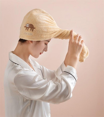 1 бр. Тюрбан Шапка за сушене на коса Микрофибърна кърпа за баня Дамска шапка за суха коса Бързосъхнеща шапка за душ Супер абсорбираща за жени Инструмент за къпане