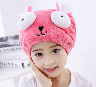 Vaikų suaugusiųjų kepurė sausiems plaukams vonios kambario dušo kepurė Vilnos plaukų kepurės Greitai išdžiūsta turbanas suvyniotas rankšluosčiais džiovinamas gaubtas vonios priedai