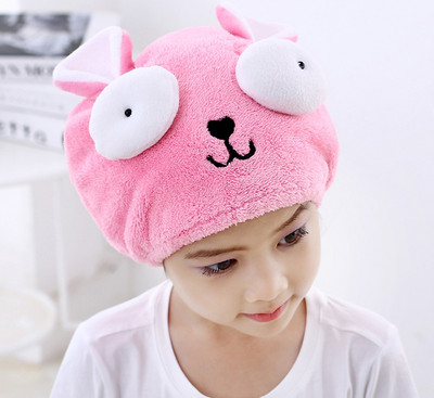 Vaikų suaugusiųjų kepurė sausiems plaukams vonios kambario dušo kepurė Vilnos plaukų kepurės Greitai išdžiūsta turbanas suvyniotas rankšluosčiais džiovinamas gaubtas vonios priedai