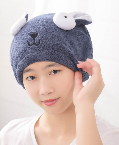 Vaikų suaugusiųjų kepurė sausiems plaukams vonios kambario dušo kepurė Vilnos plaukų kepurės Greitai išdžiūsta turbanas suvyniotas rankšluosčiais džiovinamas gaubtas vonios priedai