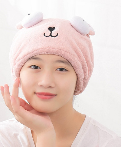 Vaikų suaugusiųjų kepurė sausiems plaukams vonios kambario dušo kepurė Vilnos plaukų kepurės Greitai išdžiūsta turbanas suvyniotas rankšluosčiais džiovinamas gaubtas vonios priedai