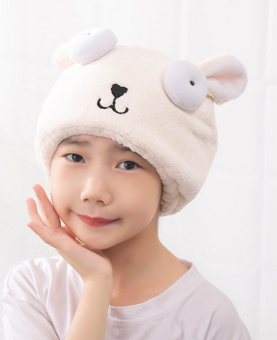 Vaikų suaugusiųjų kepurė sausiems plaukams vonios kambario dušo kepurė Vilnos plaukų kepurės Greitai išdžiūsta turbanas suvyniotas rankšluosčiais džiovinamas gaubtas vonios priedai