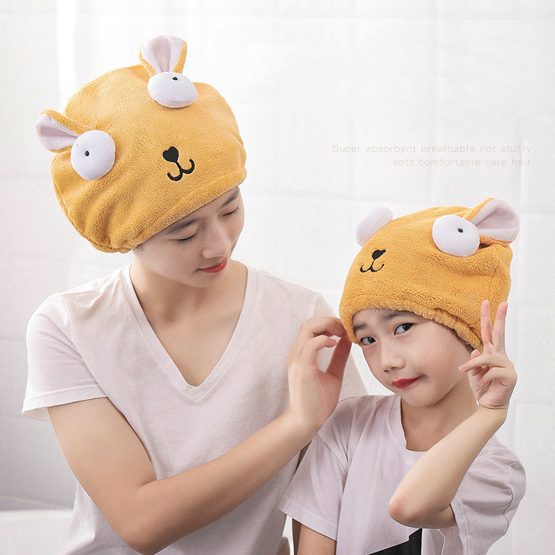 Vaikų suaugusiųjų kepurė sausiems plaukams vonios kambario dušo kepurė Vilnos plaukų kepurės Greitai išdžiūsta turbanas suvyniotas rankšluosčiais džiovinamas gaubtas vonios priedai