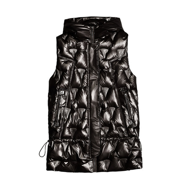 Ženski dugi prsluk s kapuljačom