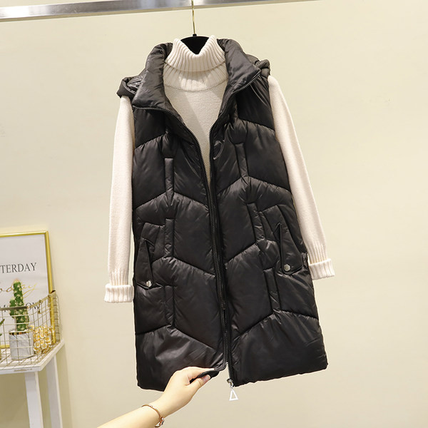 Vestă de damă de lungime medie cu fermoar