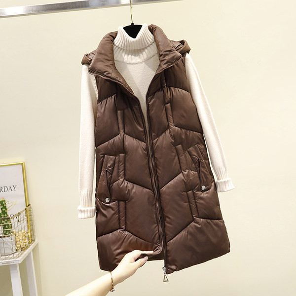 Vestă de damă de lungime medie cu fermoar