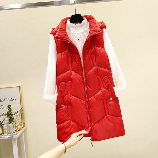 Vestă de damă de lungime medie cu fermoar