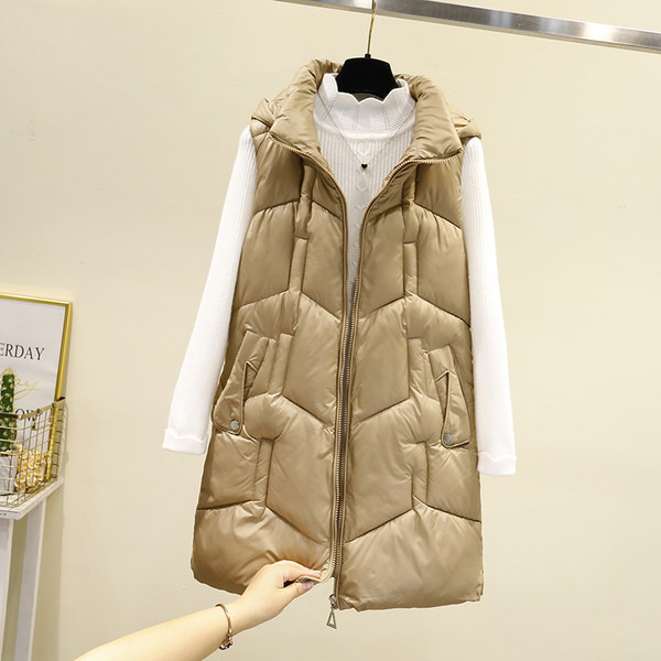 Vestă de damă de lungime medie cu fermoar