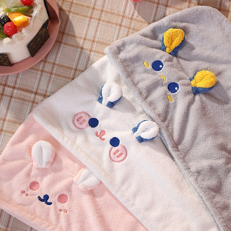 Új száraz hajsapka mikroszálas vastagító aranyos hajtörlő pakolás ultra nedvszívó gyorsan száradó hajturbán puha női 25x65cm