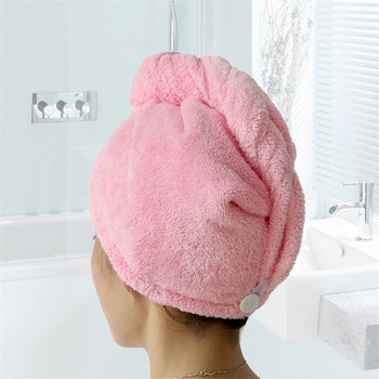 Нови дамски кърпи за баня Микрофибърна бързосъхнеща кърпа за коса Шапка за душ Шапки за баня Суха шапка за коса Бързосъхнеща баня Сухи кърпи за коса