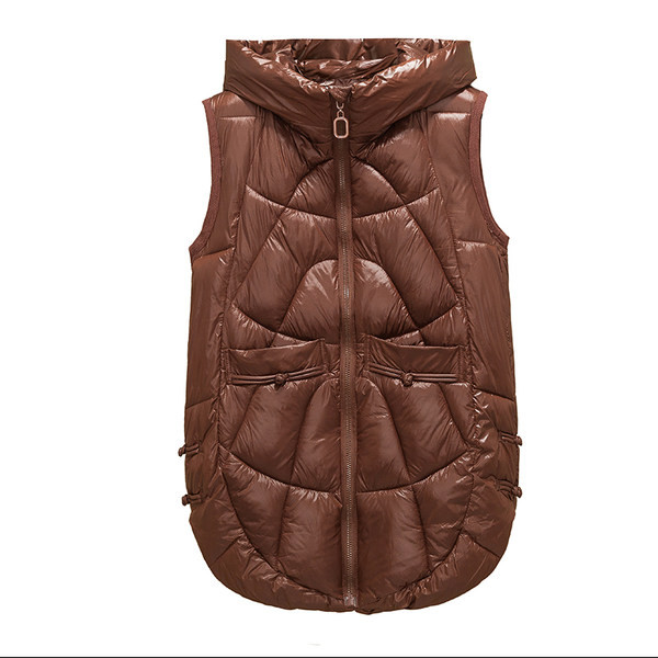 Naujo modelio moteriška liemenė su gobtuvu ir kišene