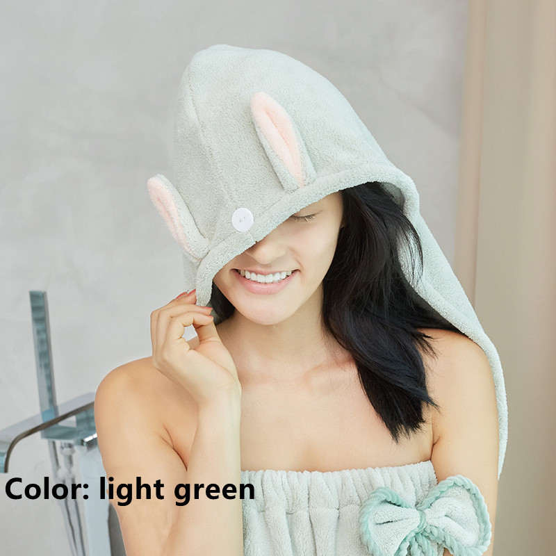 Džiovinimo kepuraitė moterims sutirštintas sugeriantis greitai džiūstantis rankšluostis plaukams nuvalyti animacinis sugeriantis rankšluostis triušio ausis dušo kepuraitė paplūdimio rankšluostis