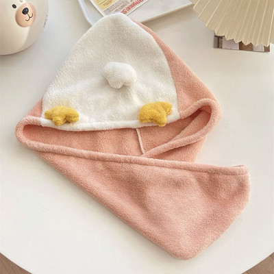 Mikropluošto plaukų rankšluostis mielas antienos įvyniojamas kepurėlis, greitas dangtelis, turbanas, greitai sugeriantis, greitai džiūstantis moteriškas buitinis plaukų rankšluostis