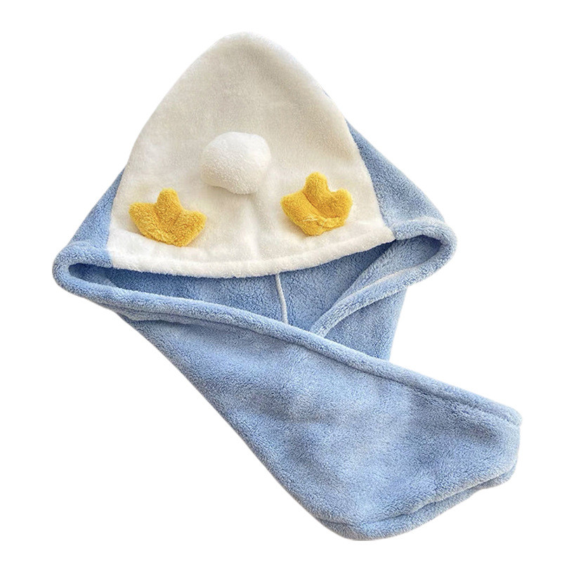 Mikropluošto plaukų rankšluostis mielas antienos įvyniojamas kepurėlis, greitas dangtelis, turbanas, greitai sugeriantis, greitai džiūstantis moteriškas buitinis plaukų rankšluostis