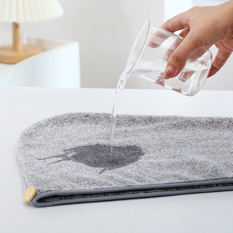 Bambuko anglies pluošto plaukų džiovintuvas Super Absorbent Quick Dry Mikropluošto plaukų rankšluostis pilki dryžuoti rankšluosčiai moterims ilgų plaukų įvyniojimas