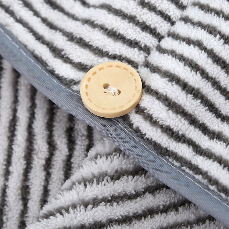 Bambuko anglies pluošto plaukų džiovintuvas Super Absorbent Quick Dry Mikropluošto plaukų rankšluostis pilki dryžuoti rankšluosčiai moterims ilgų plaukų įvyniojimas