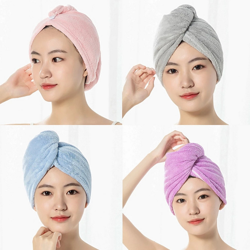 Prosop femei Magic microfibră absorbant șapcă de duș prosop Pălării de baie pentru femei șapcă de păr uscat uscare rapidă moale pentru doamna Turban cap