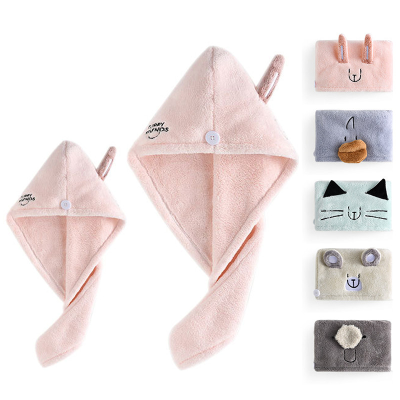 Pachet de 2 prosoape de păr cu uscare rapidă, turban, șapcă de uscare a părului din microfibră, prosoape pentru cap de baie, prosoape pentru femei, copii, duș