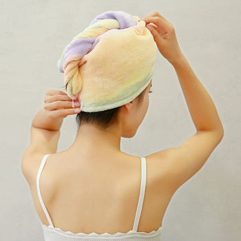 2022 Микрофибърна кърпа Кърпа за коса Хавлии за баня за възрастни Домашни хавлиени кърпи Баня Serviette De Douche Тюрбан за сушене на коса