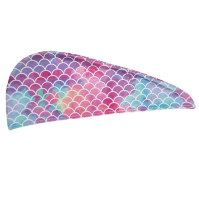 Mikropluošto plaukų džiovinimo rankšluostis, puikiai sugeriantis plaukų džiovinimo įvynioklis su mygtukais, apsaugantis nuo garbanos spalvingos žuvies svarstyklės vonios dušo kepuraitė moterims