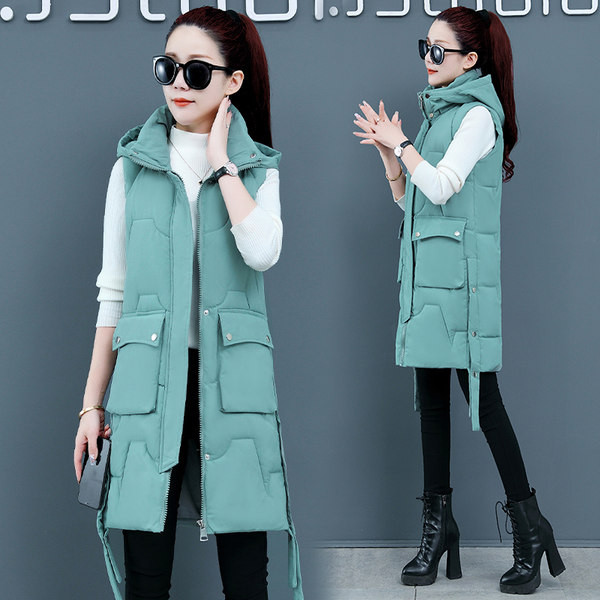 Vesta de dama cu buzunar si gluga