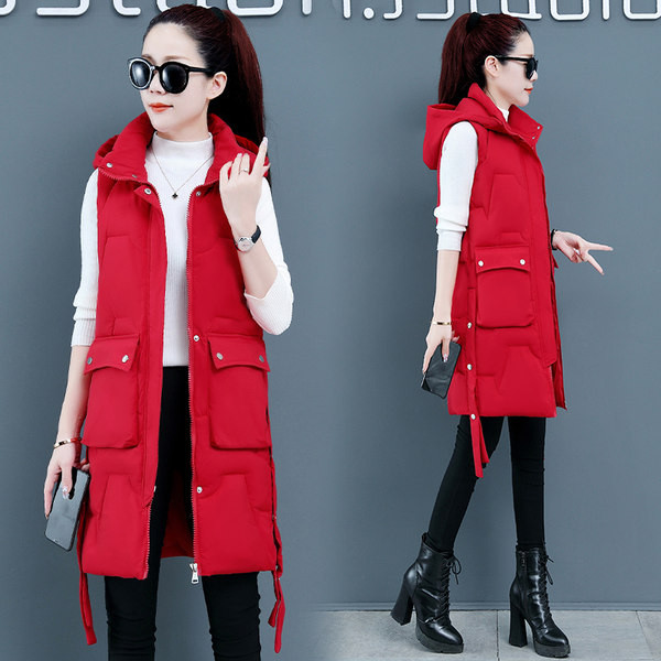 Vesta de dama cu buzunar si gluga