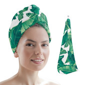 Frunze de palmier, plante tropicale verzi, baie din microfibră, prosop de păr cu uscare rapidă, duș moale pentru femei, instrumente de baie cu turban