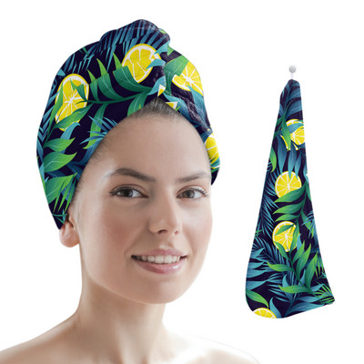Frunze de palmier, plante tropicale verzi, baie din microfibră, prosop de păr cu uscare rapidă, duș moale pentru femei, instrumente de baie cu turban