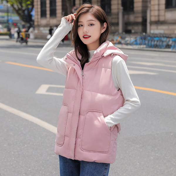 Ženski jesenski prsluk s džepovima - srednje dužine