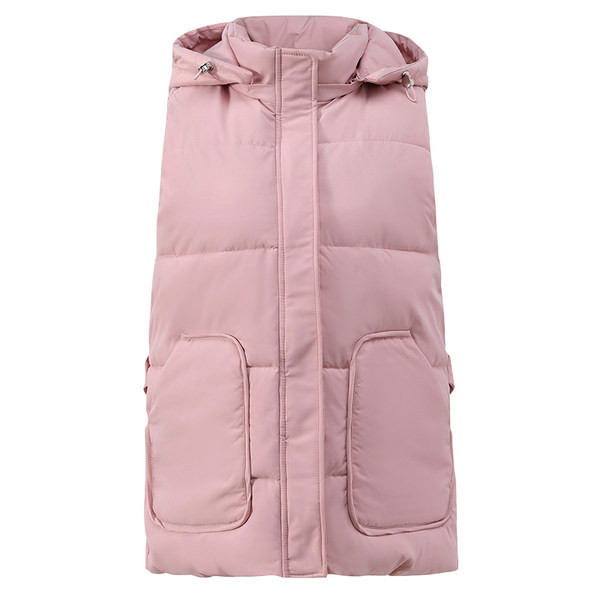 Ženski jesenski prsluk s džepovima - srednje dužine