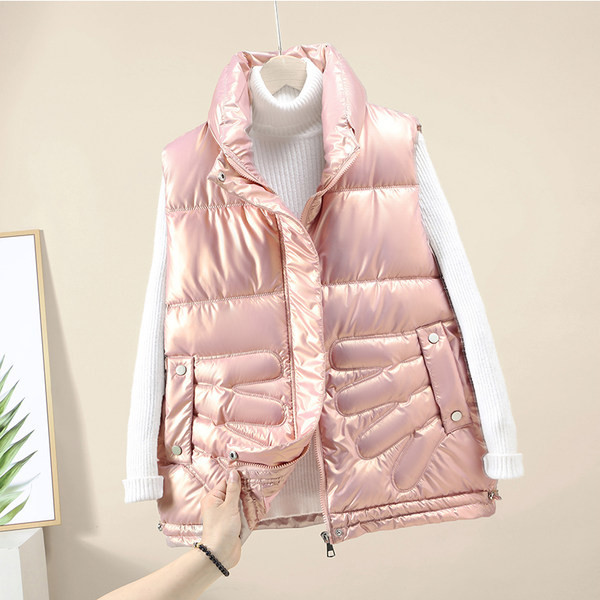 Ženski prsluk s patentnim zatvaračem i naramenicama