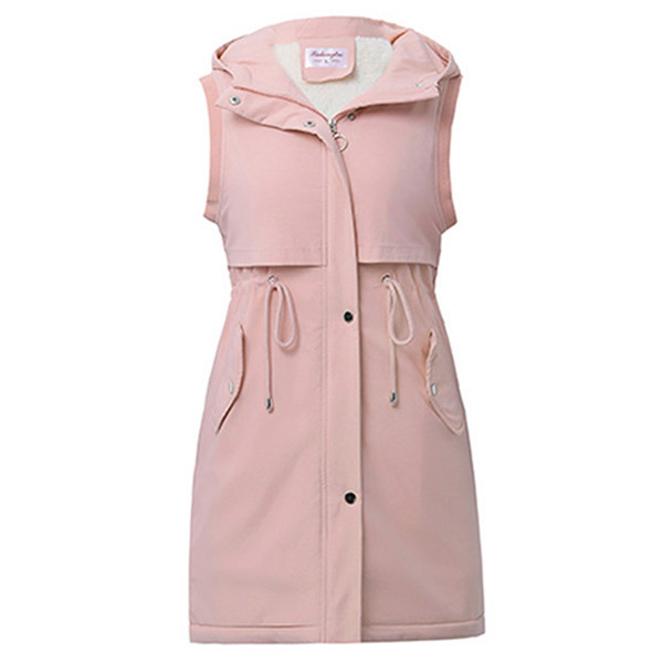 Vesta de dama de toamna cu gluga si puf