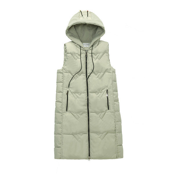 Lezser női hosszú mellény kapucnival három színben