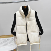 Női mellény zsebbel és gumis derékkal