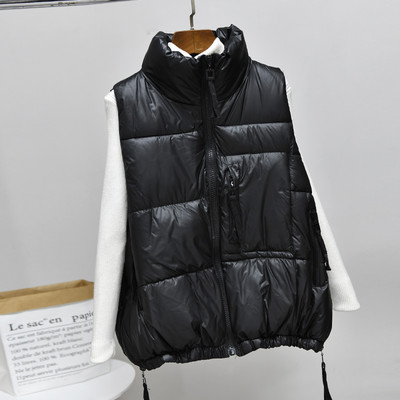 Női mellény zsebbel és gumis derékkal