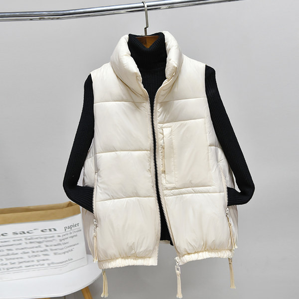 Női mellény zsebbel és gumis derékkal