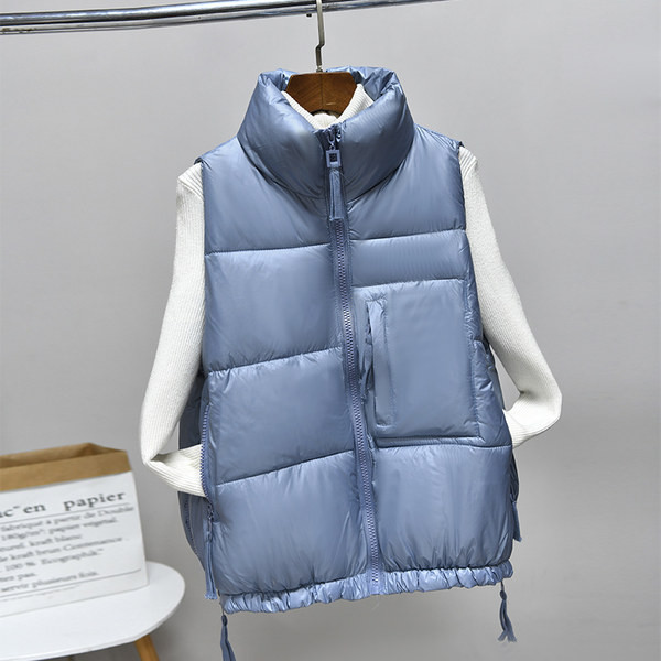 Női mellény zsebbel és gumis derékkal