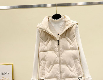 Női mellény zsebbel és cipzárral