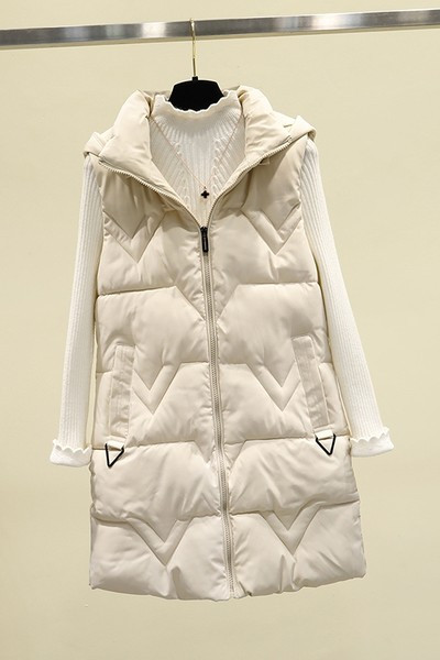 Női mellény zsebbel és cipzárral