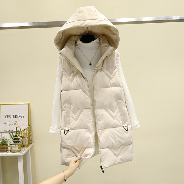 Női mellény zsebbel és cipzárral