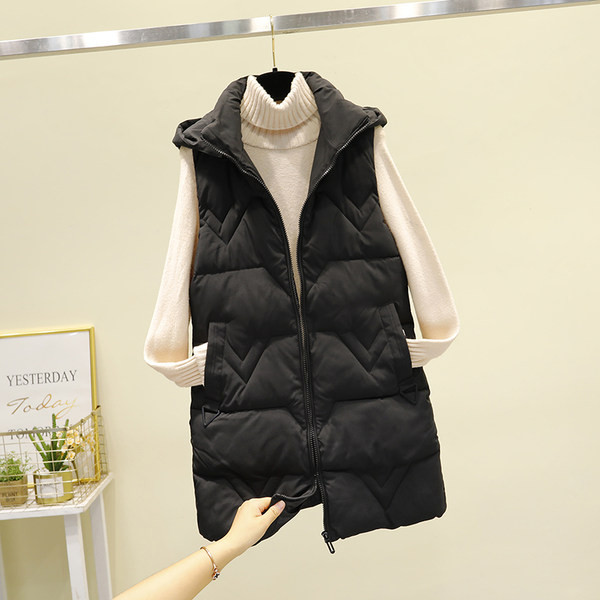 Női mellény zsebbel és cipzárral