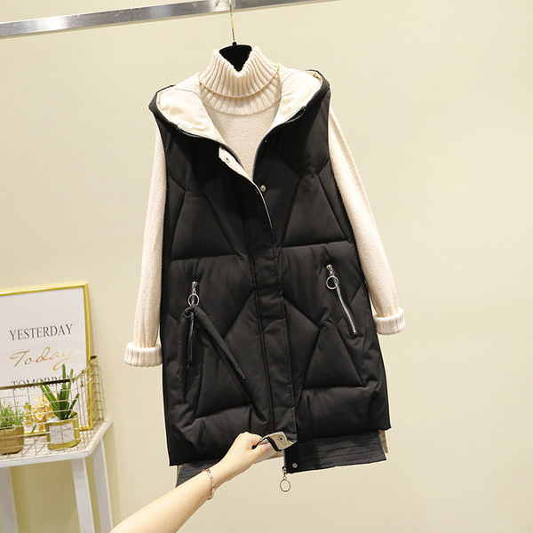 Vesta de dama cu gluga si fermoar