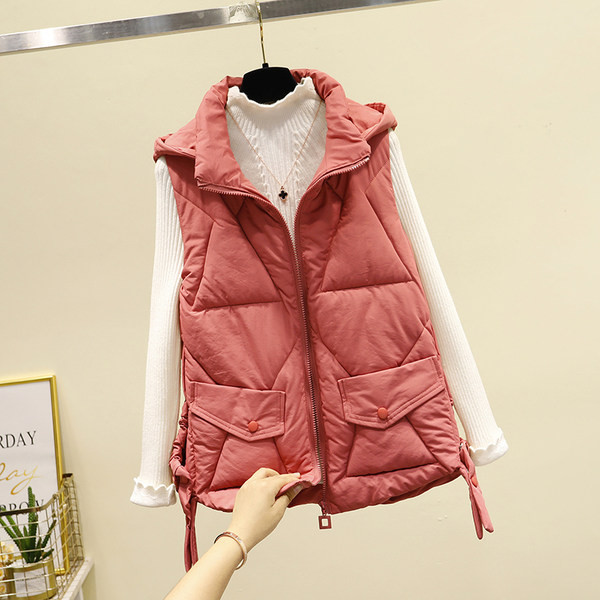 Vesta scurta casual de dama cu buzunar si fermoar